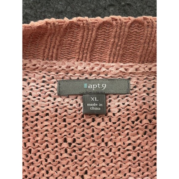 Apt. 9 Womens XL Pullover Sweater Pink Boho Cottagecore Grandmacore Soft Knit - Picture 3 of 4